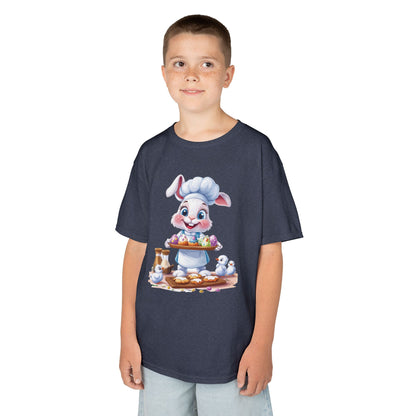 Easter Bunny Chef Kids T-Shirt, Cute Spring Baking Tee with Eggs, Toddler Easter Outfit, Bunny Holding Egg Tray Tee, Cute Animal Design