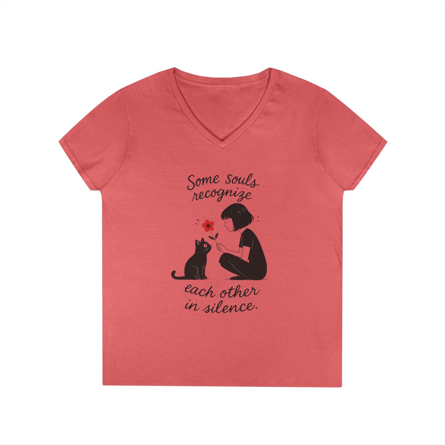 Cat Lover's V-Neck T-Shirt - Cute Graphic Tee for Pet Owners, Gifts for Cat Lovers, Animal Lover Apparel, Valentine's Day, Cat Love