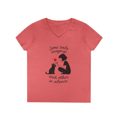 Cat Lover's V-Neck T-Shirt - Cute Graphic Tee for Pet Owners, Gifts for Cat Lovers, Animal Lover Apparel, Valentine's Day, Cat Love