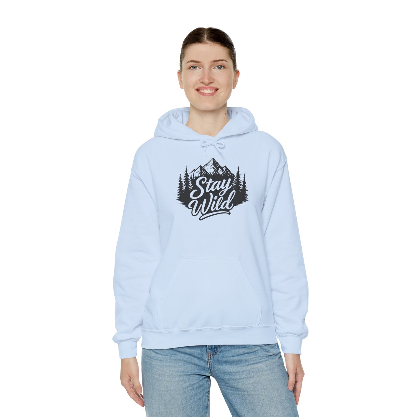 Stay Wild Hoodie, Nature Lover Unisex Pullover, Mountain Adventure Hiking Sweatshirt, Outdoorsy Gift for Him Her