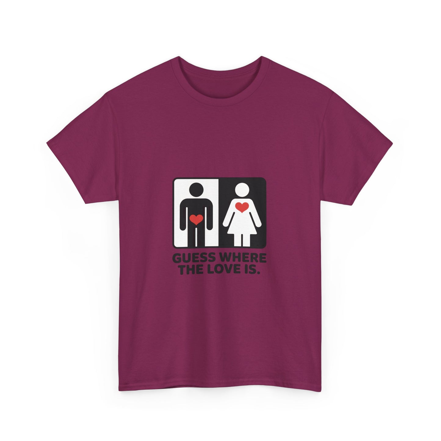 Funny Love Location Women's T-Shirt, Bold Graphic Humorous Relationship Tee, Gift for Couples, Valentine's Day Gift, Love joke tee