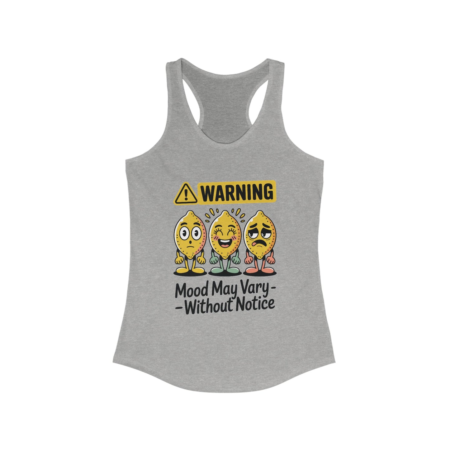 Warning Mood Vary Tank Top, Women's Sleeveless Shirt, Summer Casual Tee, Cute Graphic Racerback, Gift for Her