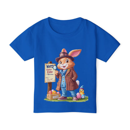 Detective Bunny Toddler T-Shirt - Fun Easter Egg Hunt Shirt for Kids, Cute Mystery Bunny Design, Spring Holiday Cotton Tee, Easter Gift Tee