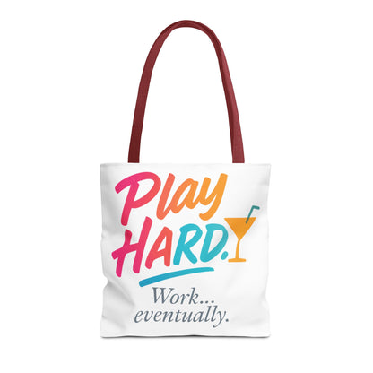 Play Hard Tote Bag - Fun, Stylish, Tote for Work & Play, Summer, Gift, Beach Bag, Everyday Carry, Beach Weekender Bag, large canvas bag