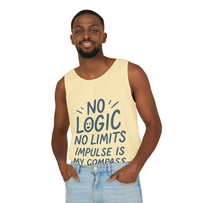 Funny Mens Tank Top, No Limits Impulse Quote, Relaxed Fit Tee, Casual Wear for Creatives, Gift for Artists Impulsive Style Shirt