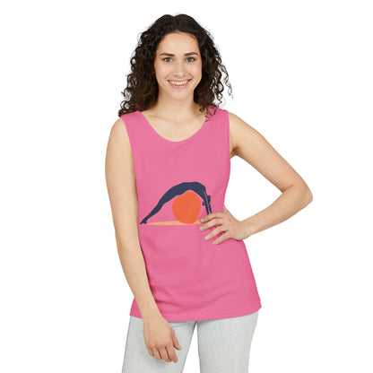 Womens Garment-Dyed Tank Top, Womens Pilates Tank Top, Yoga Fitness Graphic Top, Cute Workout Activewear Shirt
