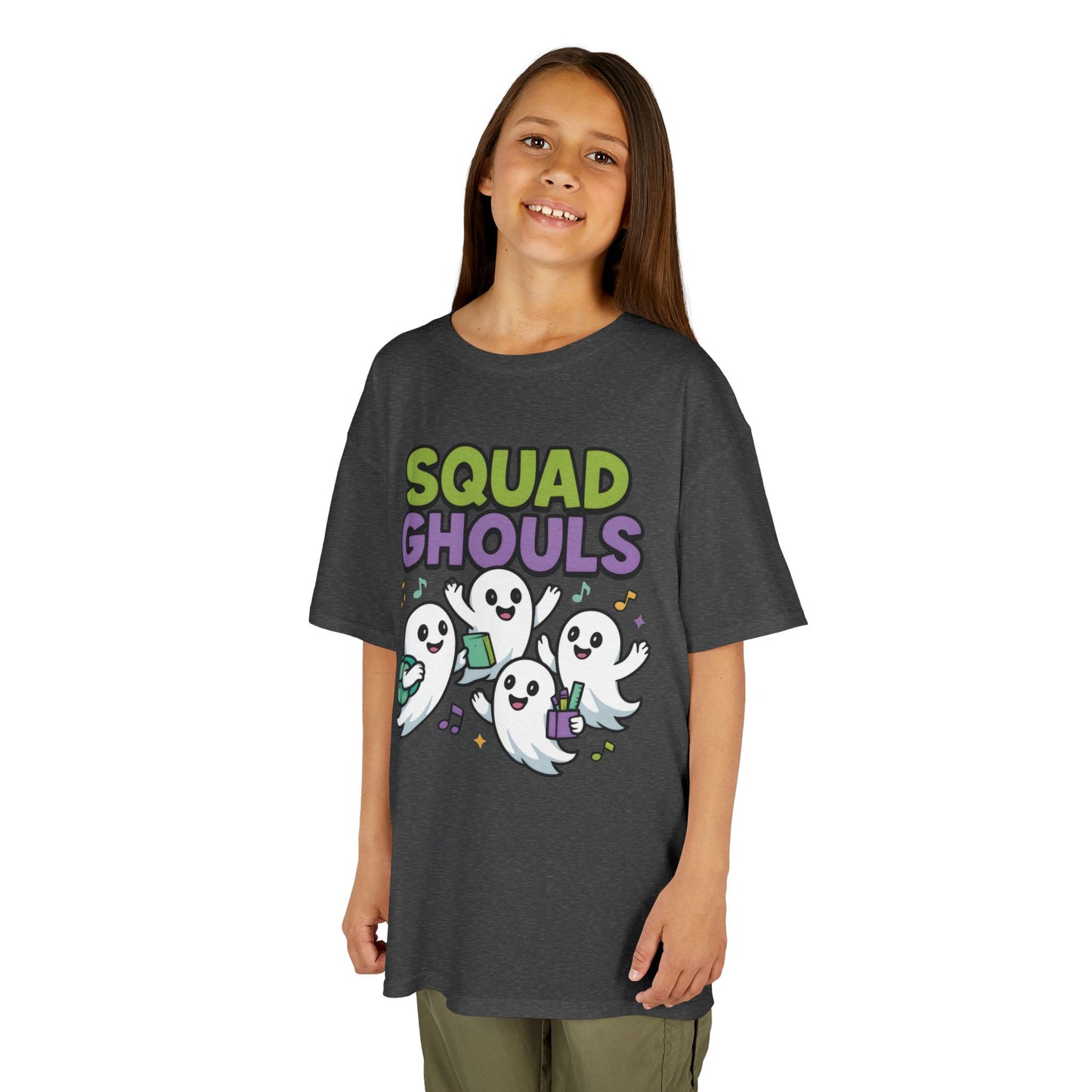 Kids Squad Ghouls T-Shirt, Cute Ghost Friends School Shirt, Halloween Back to School Tee for Boys & Girls