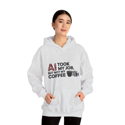Women's AI Coffee Hoodie, Funny Robot Humor Pullover, Geek Job Joke Sweatshirt Gift, Sarcastic Work Shirt, Office Humor