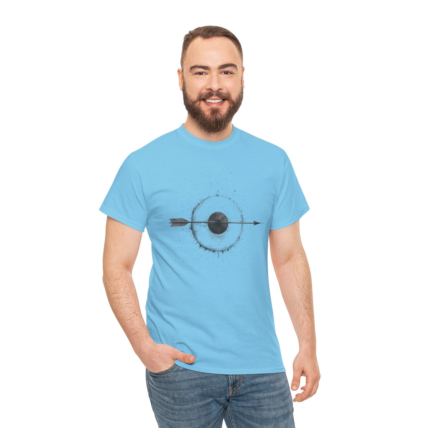 Artistic Arrow Graphic Unisex Cotton Tee, Motivational Shirt, Casual Wear, Gift for Him/Her, Trendy Fashion