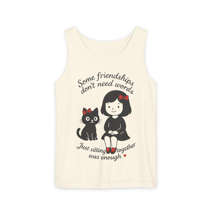 Friendship Tank Top, Cute Cat Lovers Gift, Womens Summer Apparel, Perfect for Casual Outings, Friendship Day, Cat Mom Tees