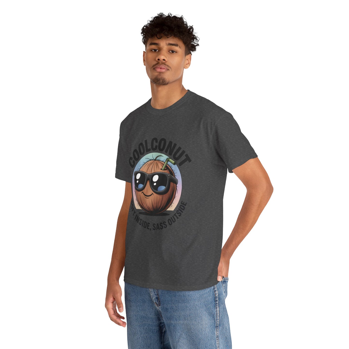 Coolconut Graphic Men's Tee, Soft Inside Sass Outside, Men's T-Shirt for Beach Lovers, Men's Fun Gift, Summer Vibes, Humor Apparel