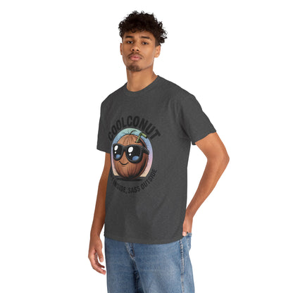 Coolconut Graphic Men's Tee, Soft Inside Sass Outside, Men's T-Shirt for Beach Lovers, Men's Fun Gift, Summer Vibes, Humor Apparel