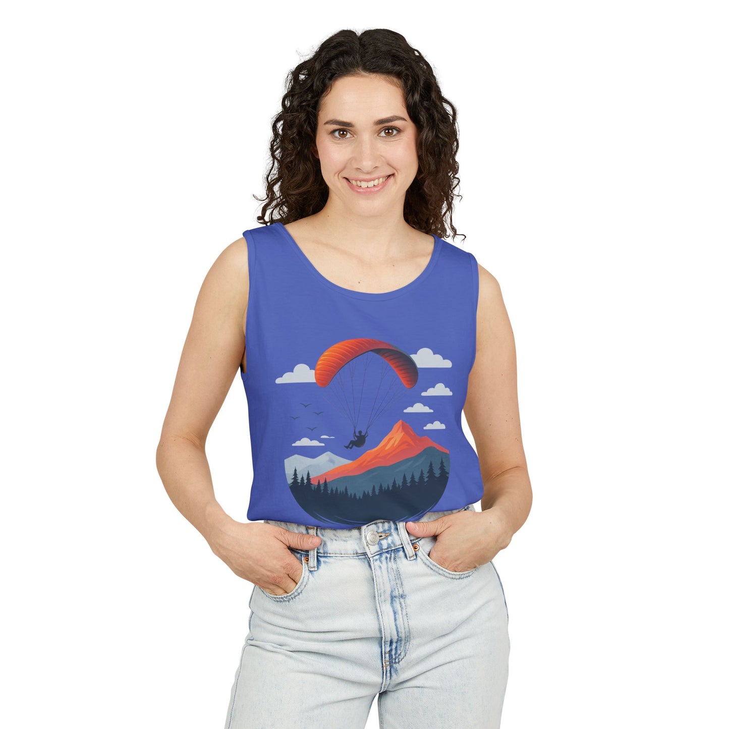 Adventure-Inspiring Fly Beyond Limits Unisex Tank Top, Summer Casual Wear, Outdoor Enthusiast Gift, Travel Apparel, Motivational Gift