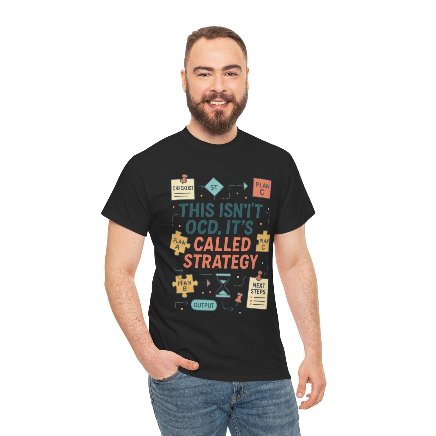 Funny Mens Strategy T-Shirt, This Isnt OCD Its Called Strategy , Planner Humor Tee for Him, OCD Joke Shirt, Gift for Strategists