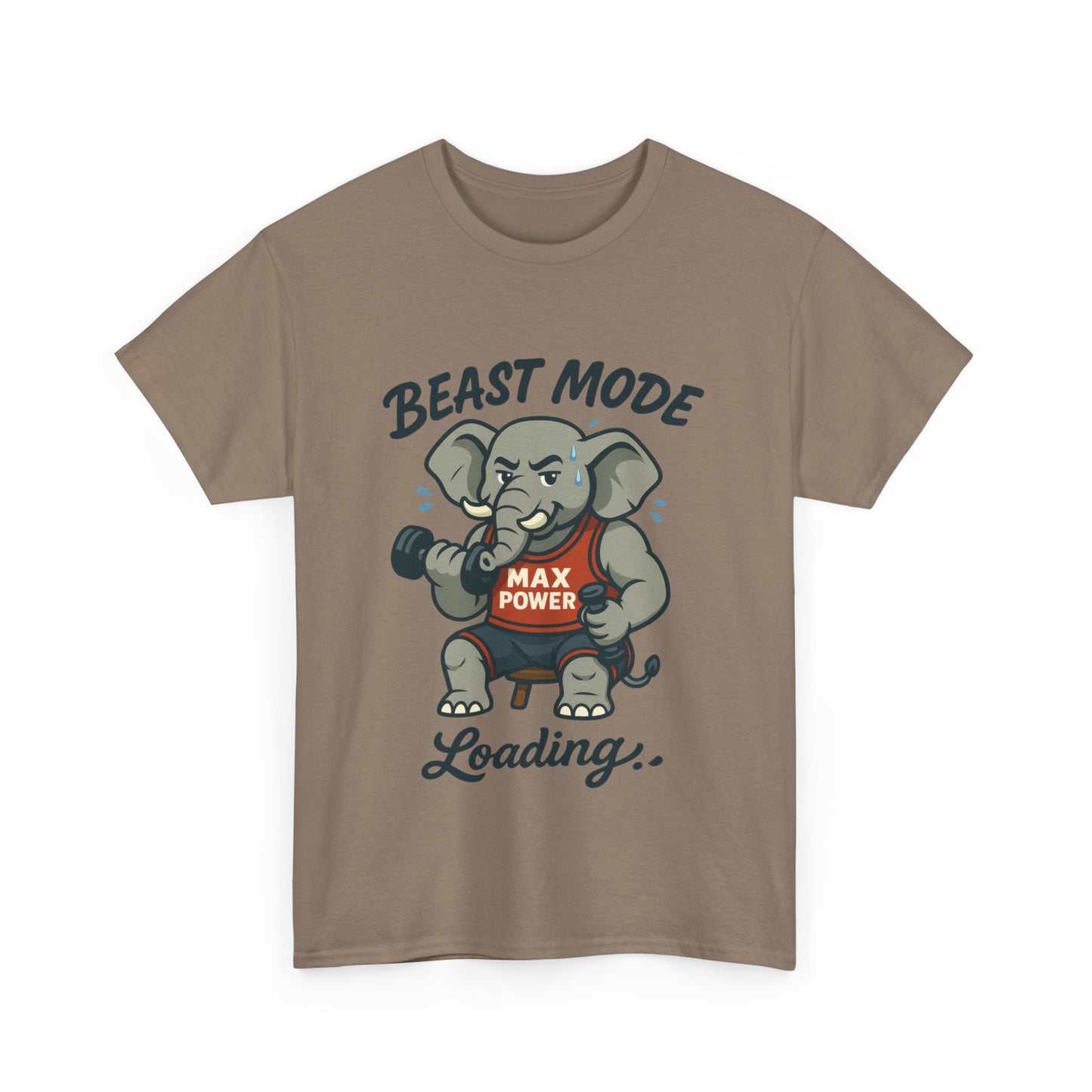 Beast Mode Elephant Gym Shirt, Funny Workout T-Shirt For Men, Max Power Fitness Tee, Beast Mode Loading Graphic, Gym Motivation Gift