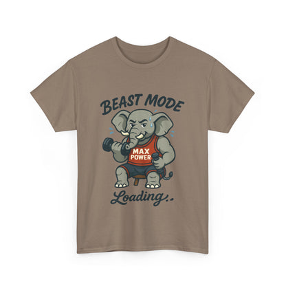 Beast Mode Elephant Gym Shirt, Funny Workout T-Shirt For Men, Max Power Fitness Tee, Beast Mode Loading Graphic, Gym Motivation Gift