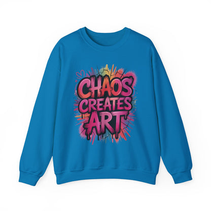 Women's Heavy Blend™ Crewneck Sweatshirt, Chaos Creates Art Graffiti Sweatshirt, Streetwear Sweatshirt