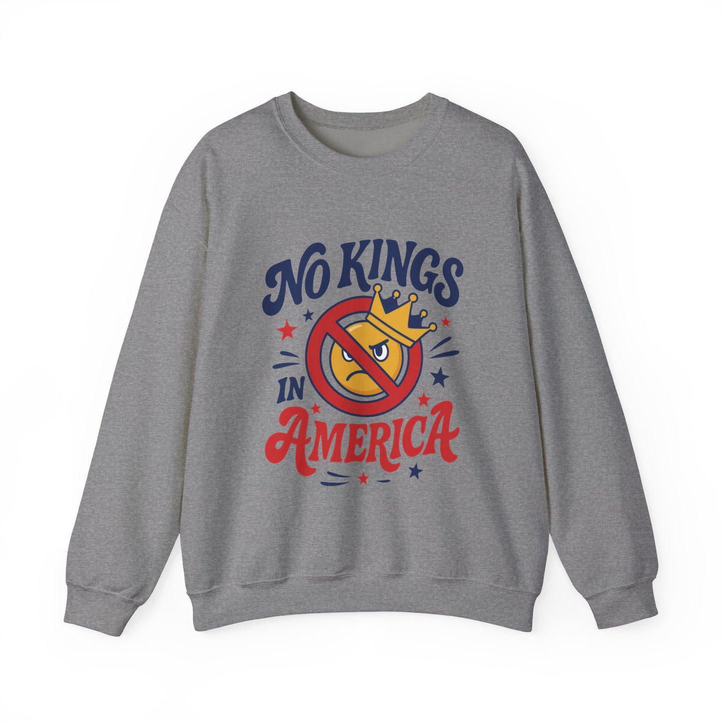 No Kings in America Sweatshirt - Funny Patriotic Anti Monarchy Pullover - USA Independence Sweater, Political Apparel, Gift for Activists