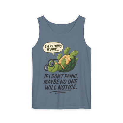 Mens Funny Turtle Graphic Tank Top, Summer Apparel, Gift for Animal Lovers, Beach Day Essentials, Mens Casual Wear, Relaxed Vibes