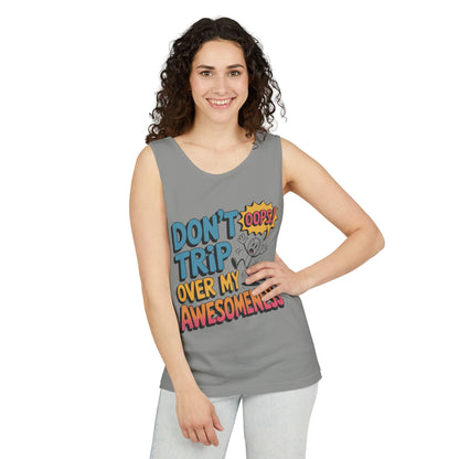 Funny Graphic Tank Top, Don't Trip Over My Awesomeness Tank, Womens Cotton Tank for Casual Wear, Gift for Friends, Birthday Gift, Humor Tee