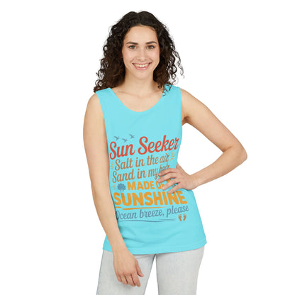 Sun Seeker Summer Quote Tank Top, Made of Sunshine Beach Vibes Tee, Ocean Breeze Please Tank Top for Women, Salt in the Air Sand Top