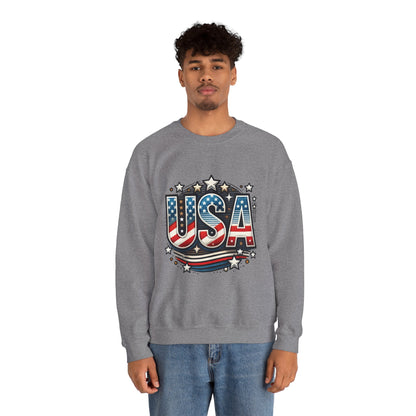 USA Pride Crewneck Sweatshirt, Comfortable Unisex Top, Great for Fourth of July, Independence Day, Everyday Wear, Cozy Gift