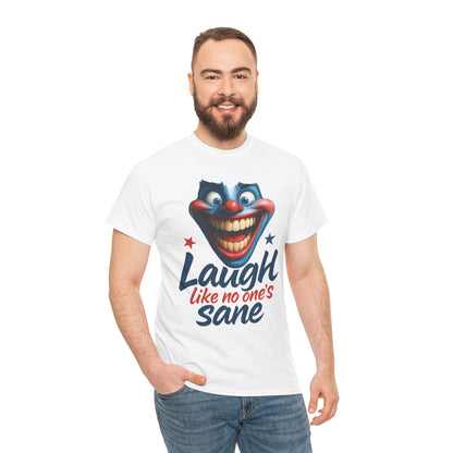 Funny Clown Face Unisex Heavy Cotton Tee, Creepy Clown Face T-Shirt, Humor T-Shirt,Clown Theme Shirt, Funny Horror Graphic Tee