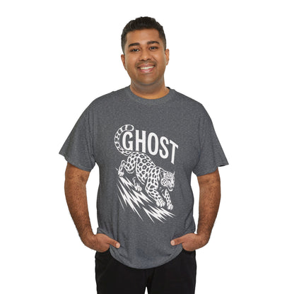 Ghost Leopard Graphic Tee, Mens T-Shirt, Casual Wear, Animal Print Top, Gift for Cat Lovers, Halloween Outfit