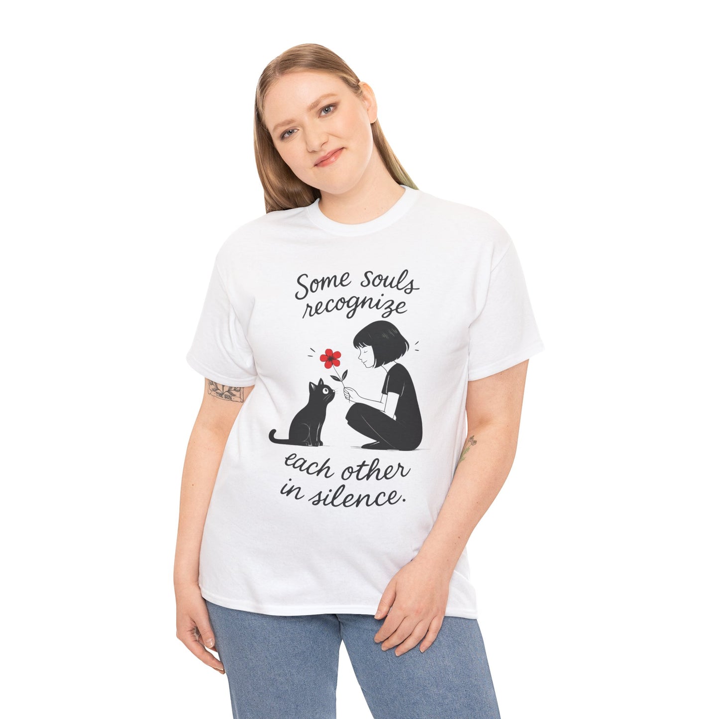 Cat Lover's Heavy Cotton Tee, Cute Cat Shirt, Pet Owner Gift, Animal Lover Apparel, Birthday Gift for Her, Women's Cotton T-Shirt, Cat Lover