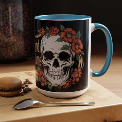 Eternal Mind Endless Flame Mug, Gothic Skull - Floral Coffee Cup, Dark Romantic Gift for Halloween or Everyday Use, Coffee Mug (11, 15oz)