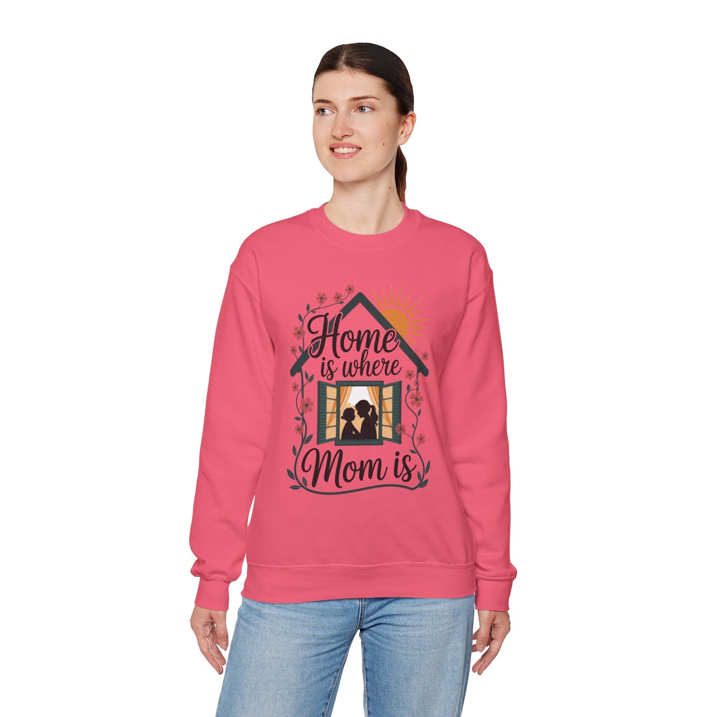 Home Is Where Mom Is Sweatshirt, Mother's Day Cotton Sweatshirt, Cute Family Gift for Mom, Sentimental Mom Gift, mother's day Gift