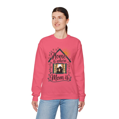 Home Is Where Mom Is Sweatshirt, Mother's Day Cotton Sweatshirt, Cute Family Gift for Mom, Sentimental Mom Gift, mother's day Gift