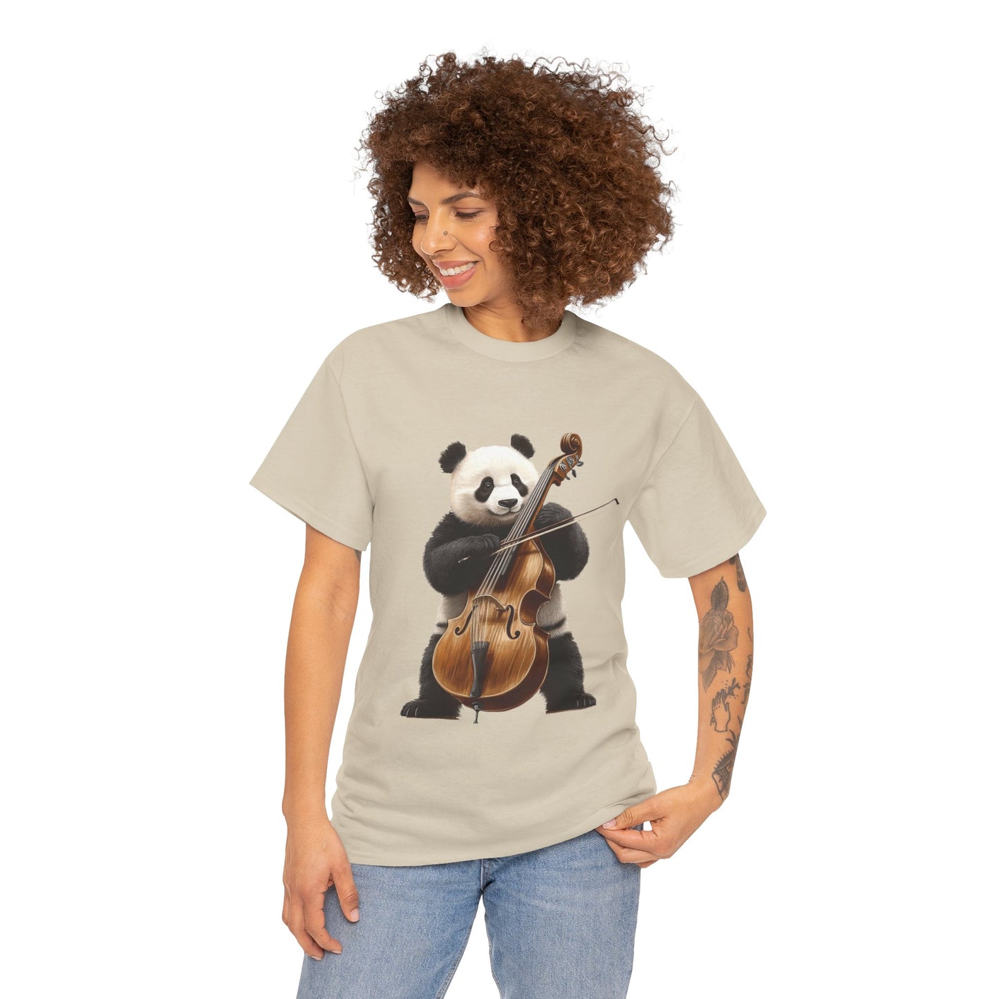 Panda Musician Tee - Cute Animal Graphic Shirt for Music Lovers, Gift for Panda Fans, Unique Concert Outfit, Casual Wear, Cellist Panda