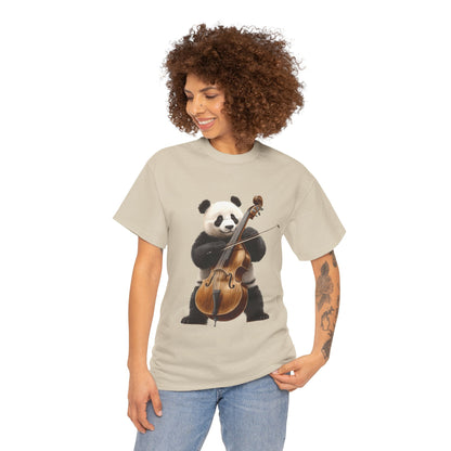 Panda Musician Tee - Cute Animal Graphic Shirt for Music Lovers, Gift for Panda Fans, Unique Concert Outfit, Casual Wear, Cellist Panda