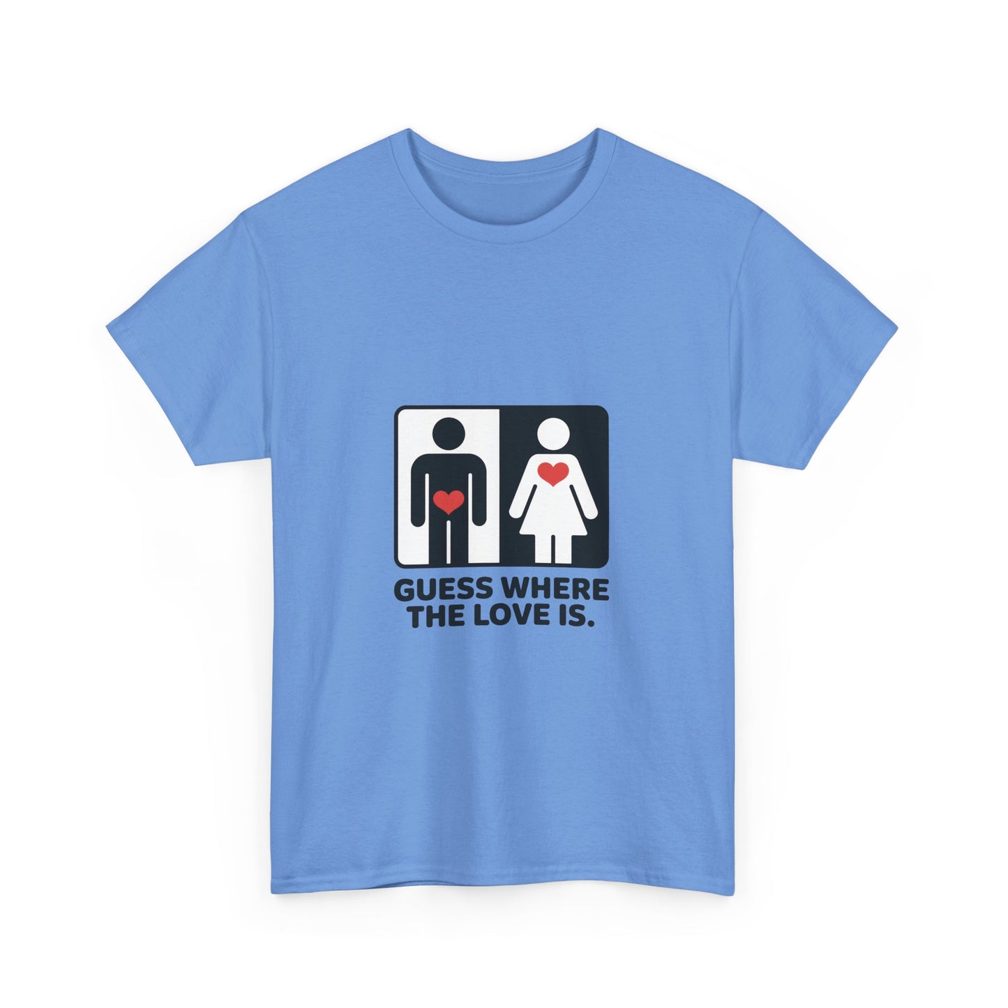Funny Love Location Women's T-Shirt, Bold Graphic Humorous Relationship Tee, Gift for Couples, Valentine's Day Gift, Love joke tee