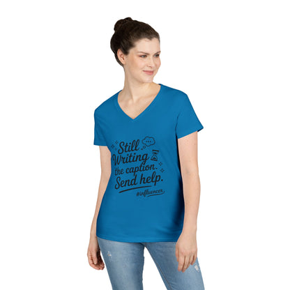 Funny Influencer Womens V-Neck T-Shirt, Social Media Tee, Funny Tee for Creatives, Gift Social Media Lovers, Fun Gift for Content Creators
