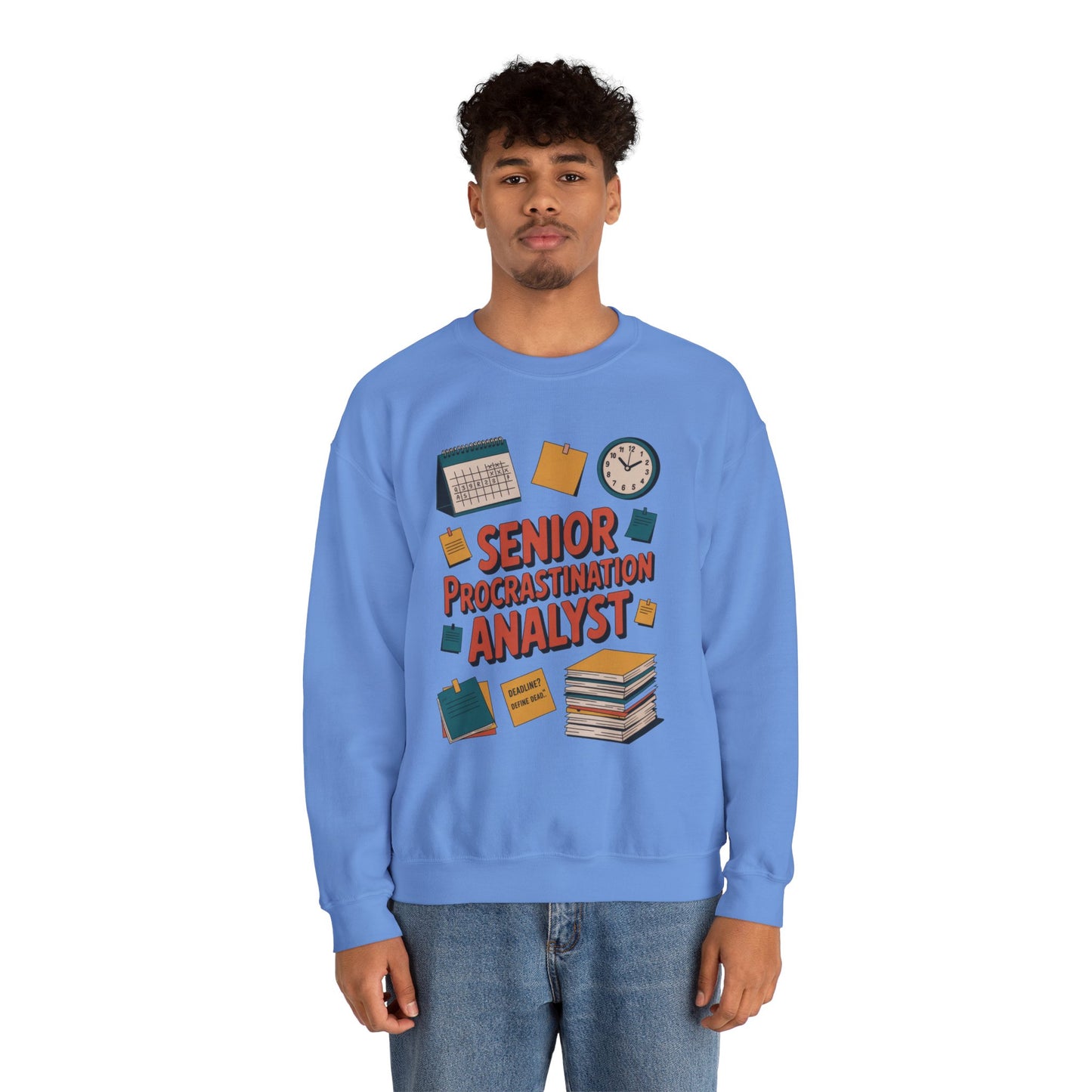 Senior Procrastination Analyst Sweatshirt, Gift for Graduates, Office Humor Apparel, Meme Sweatshirt, Casual Wear, Motivation Humor Apparel
