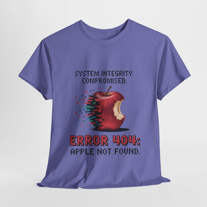 Error 404 Apple Not Found T-Shirt, Glitch Pixel Tech Tee, Funny Nerd Shirt, Unisex Retro Graphic Tee, Geeky T-Shirt, Techie Gift
