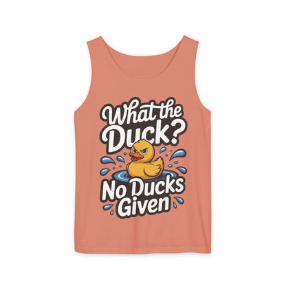 Funny Duck Tank Top for Summer - No Ducks Given Tee - What The Duck Mens T-Shirt - Sarcastic Rubber Duck Graphic, Humor Gift For Him