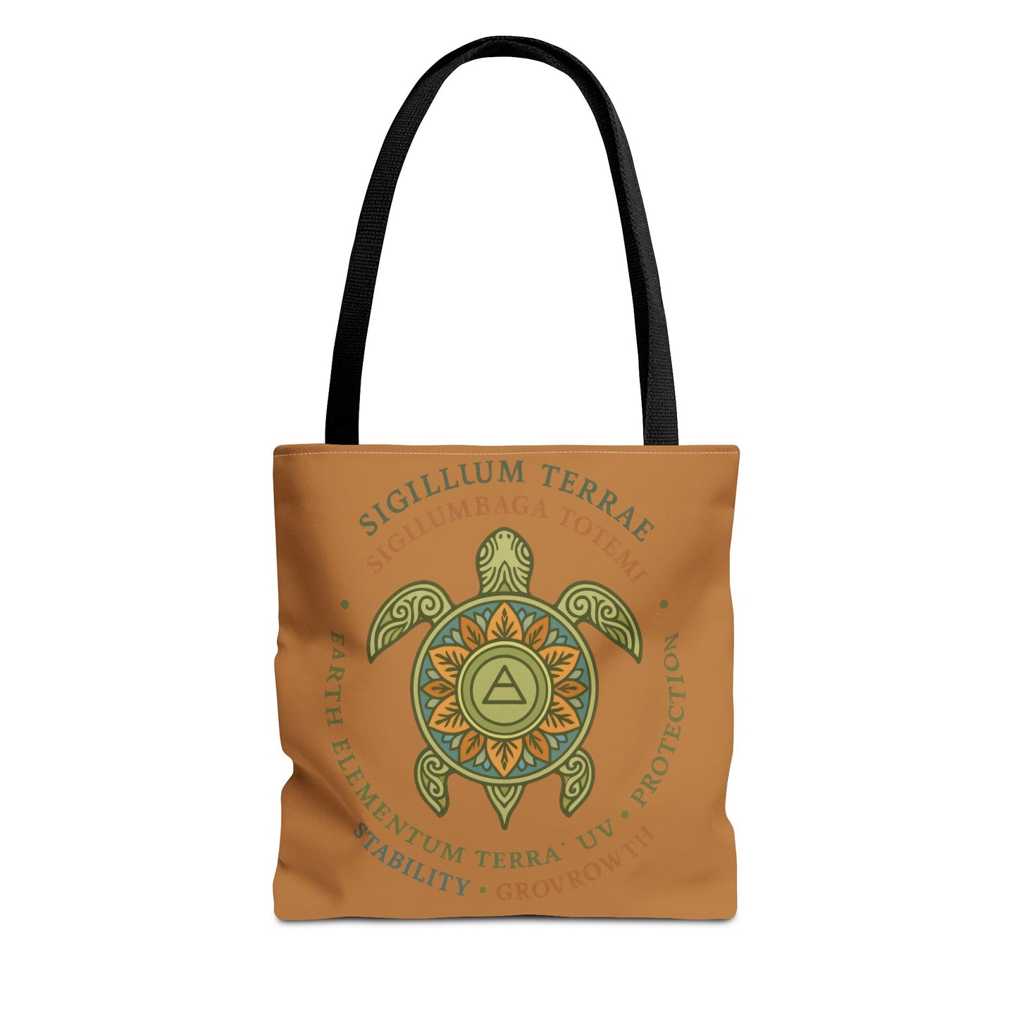 Spiritual Symbol Tote Bag, Eco-Friendly Shopping Bag, Meditation Pouch, Gift for Yogis, Bohemian Style, Sigillum Terrae Design