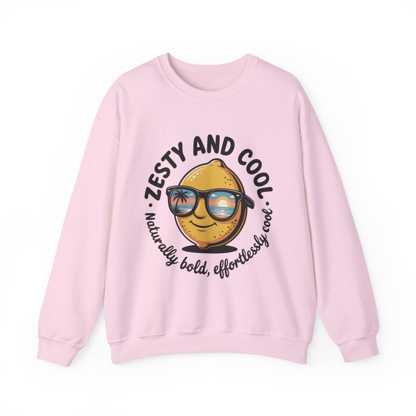 Zesty and Cool Crewneck Sweatshirt, Womens Lemon Sweatshirt for Casual Wear, Trendy Gift, Summer Vibes, Comfortable Apparel