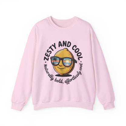 Zesty and Cool Crewneck Sweatshirt, Womens Lemon Sweatshirt for Casual Wear, Trendy Gift, Summer Vibes, Comfortable Apparel