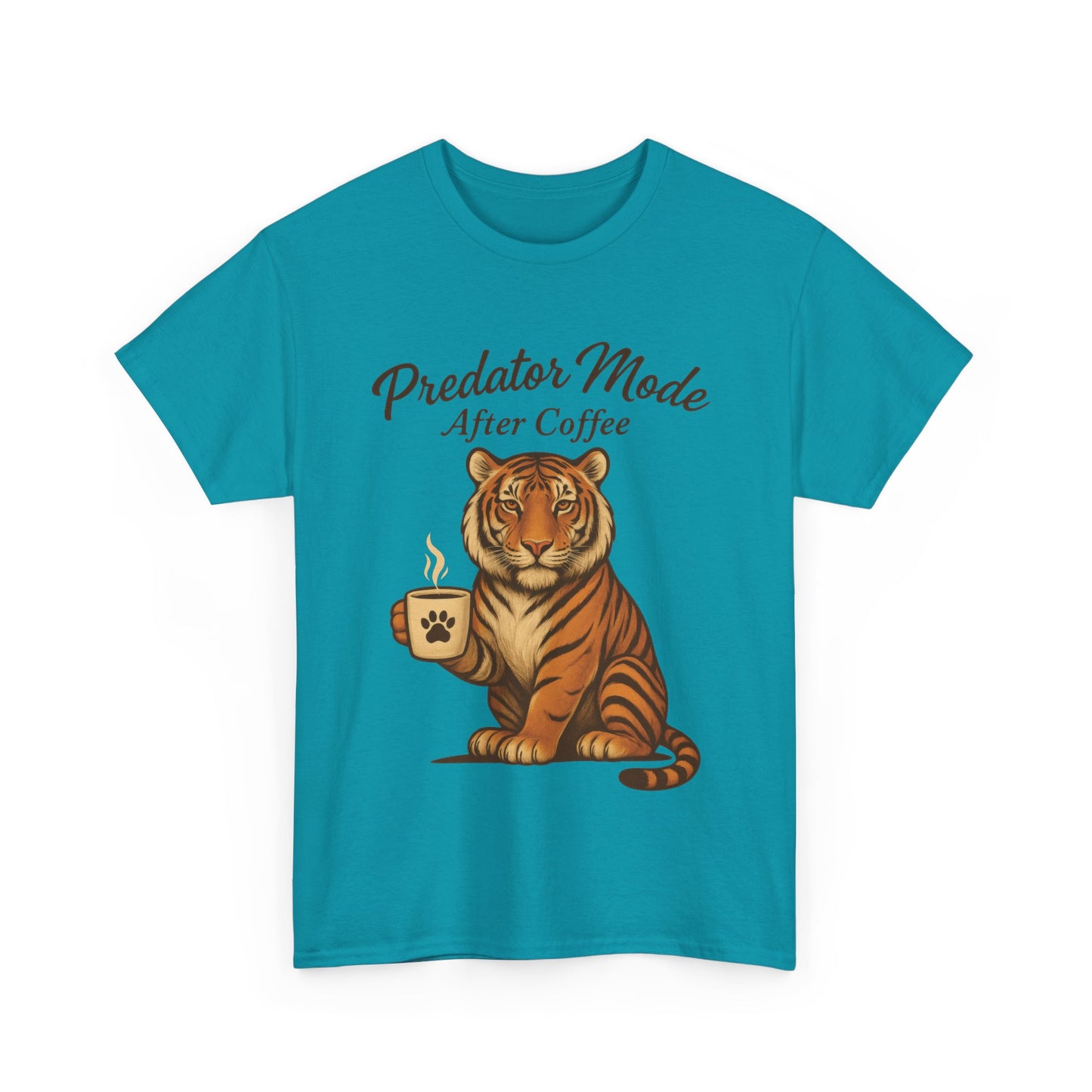 Predator Mode After Coffee Tiger Shirt, Funny Coffee Lover Tee, Mens Caffeine Graphic Tee, Morning Motivation Tiger Shirt,Coffee Addict Gift