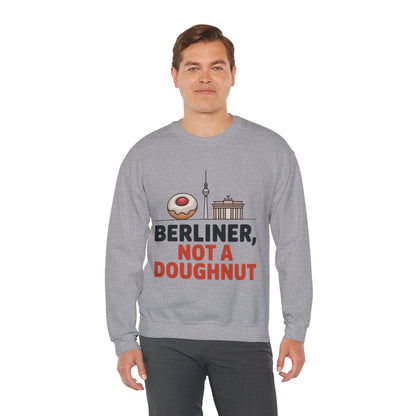 Mens Heavy Blend™ Crewneck Sweatshirt, Berliner Not a Doughnut Funny Berlin Mens Sweatshirt