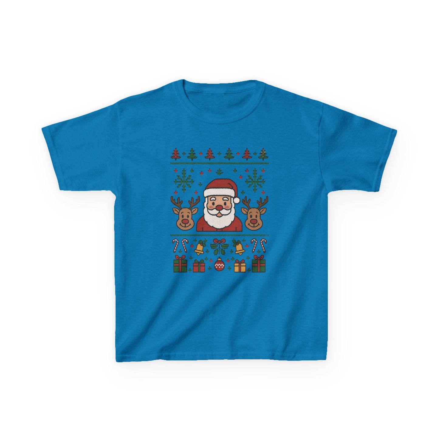 Santa - Reindeer Christmas Shirt for Kids, Cute Holiday Tee, Kids Heavy Cotton™ Tee