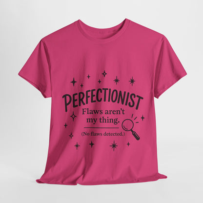 Funny Perfectionist T-Shirt for Women, No Flaws Detected Graphic Tee, Minimalist Humor Shirt, Gift for OCD, Flawless Queen
