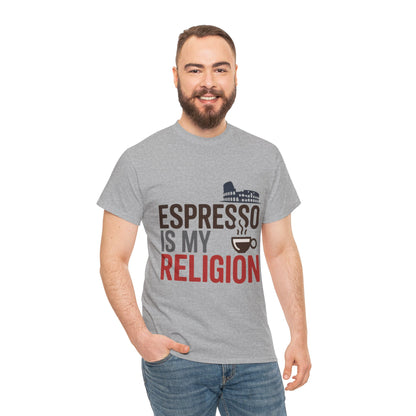 Espresso Is My Religion Coffee Rome Graphic Mens T-Shirt, Coffee Lover Gift