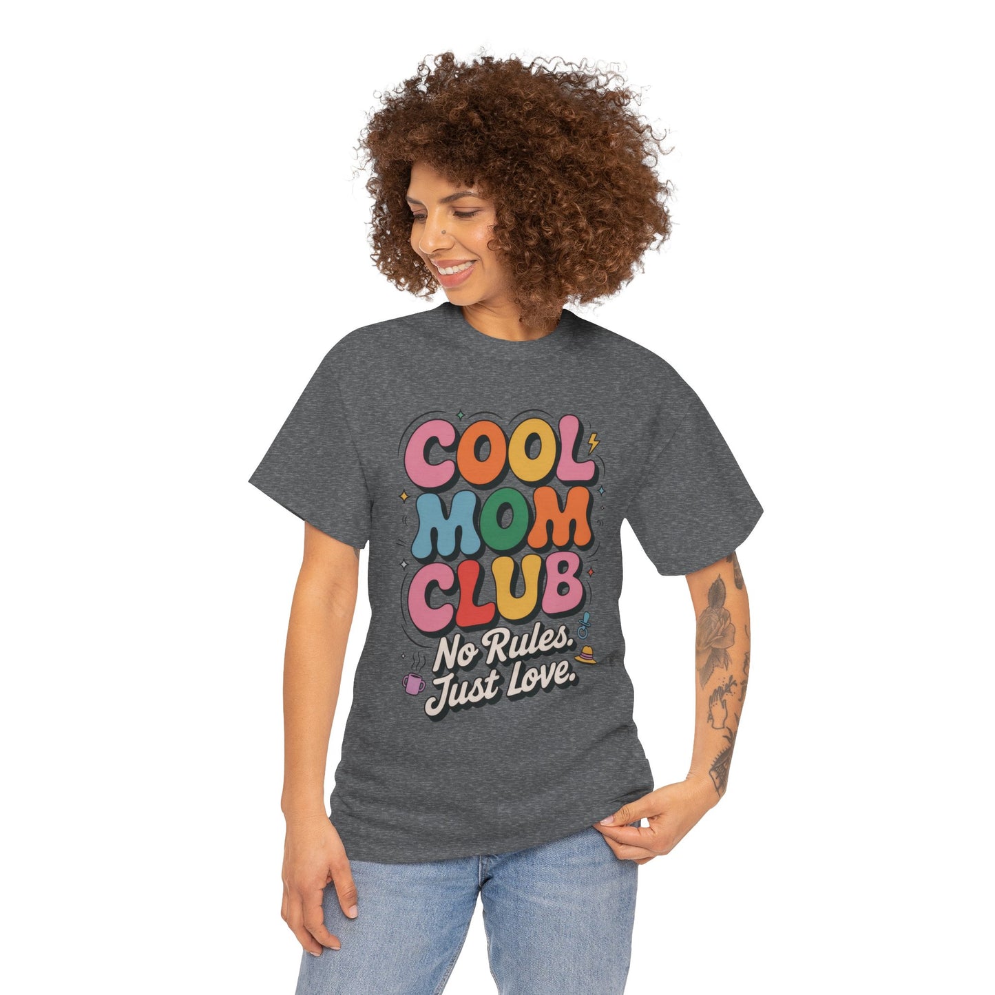 Cool Mom Club Tee, Fun Cotton T-Shirt for Moms, Mothers Day Gift, Parenting Humor Apparel, Fun Mom Shirt, No Rules Just Love Retro Style