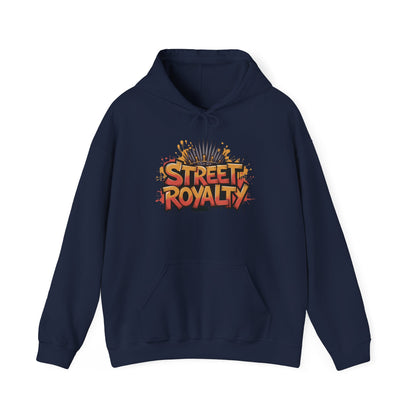 Street Royalty Men's Hoodie, Graffiti Crown Graphic Sweatshirt, Urban Streetwear Pullover with Throne Design