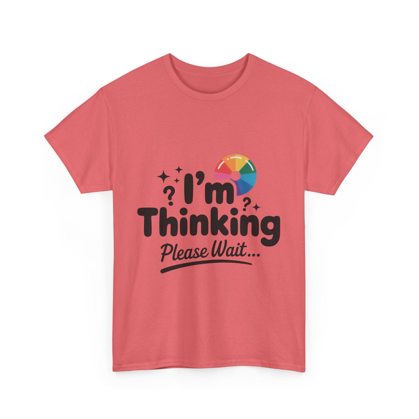 Funny - Im Thinking Please Wait - T-Shirt for Women, Cute Geeky Gift for Introverts, Programmers, Designers, Fun Humor Shirt